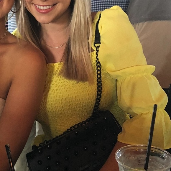 Yellow Puff Sleeve Top - Picture 2 of 2